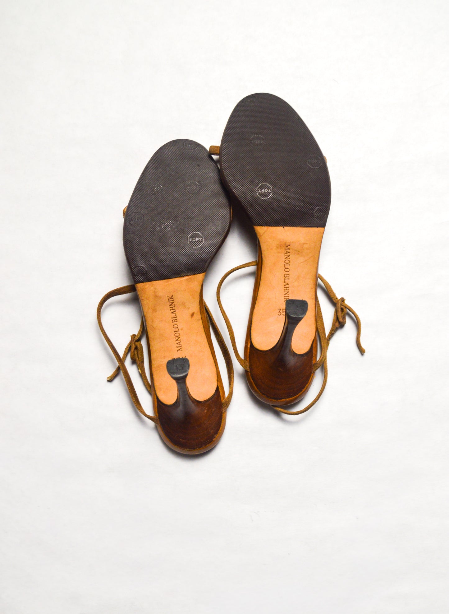 SATC Pete’s Favorite Chew Toy Manolo Blahnik Brown Button Heels