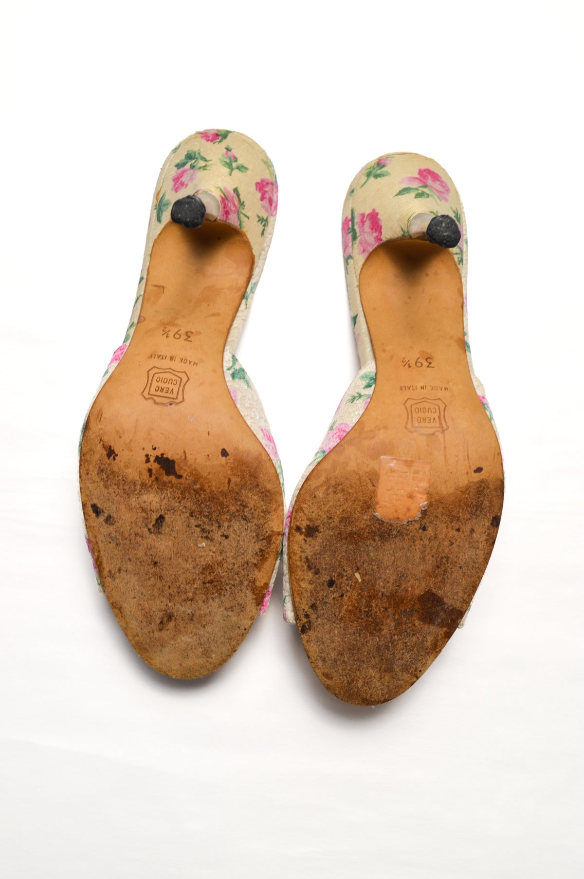 Vintage Manolo Blahnik Pink Floral Mules