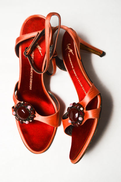 Pink Jeweled Giuseppe Zanotti Buckled Sandals