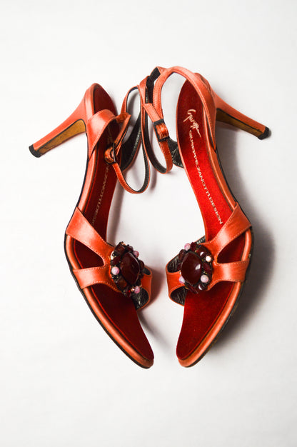 Pink Jeweled Giuseppe Zanotti Buckled Sandals