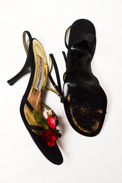 Vintage Dolce & Gabbana Kiera Flower Bouquet Heel Sandals