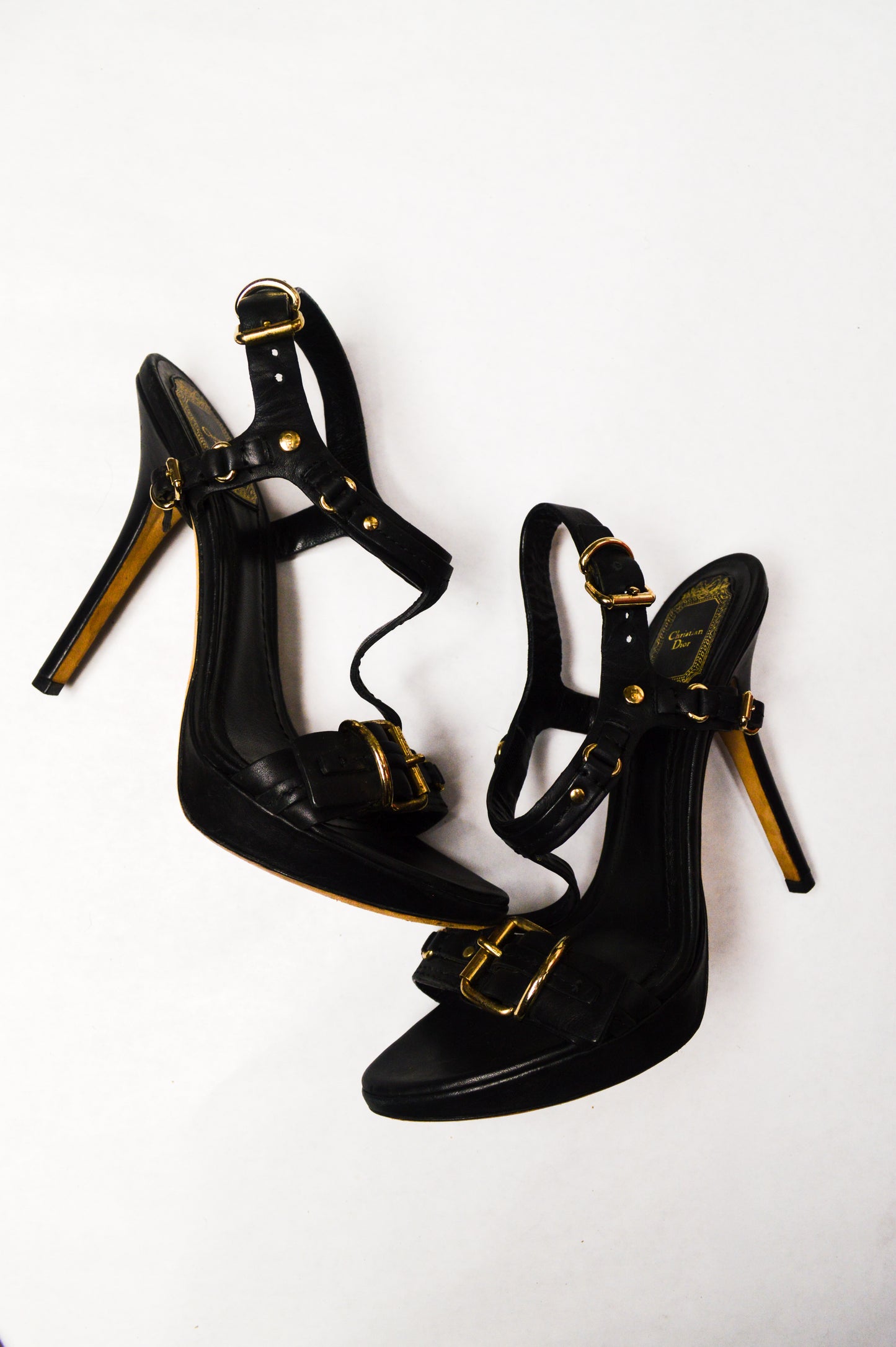 Black Christian Dior Equestre Leather Heels
