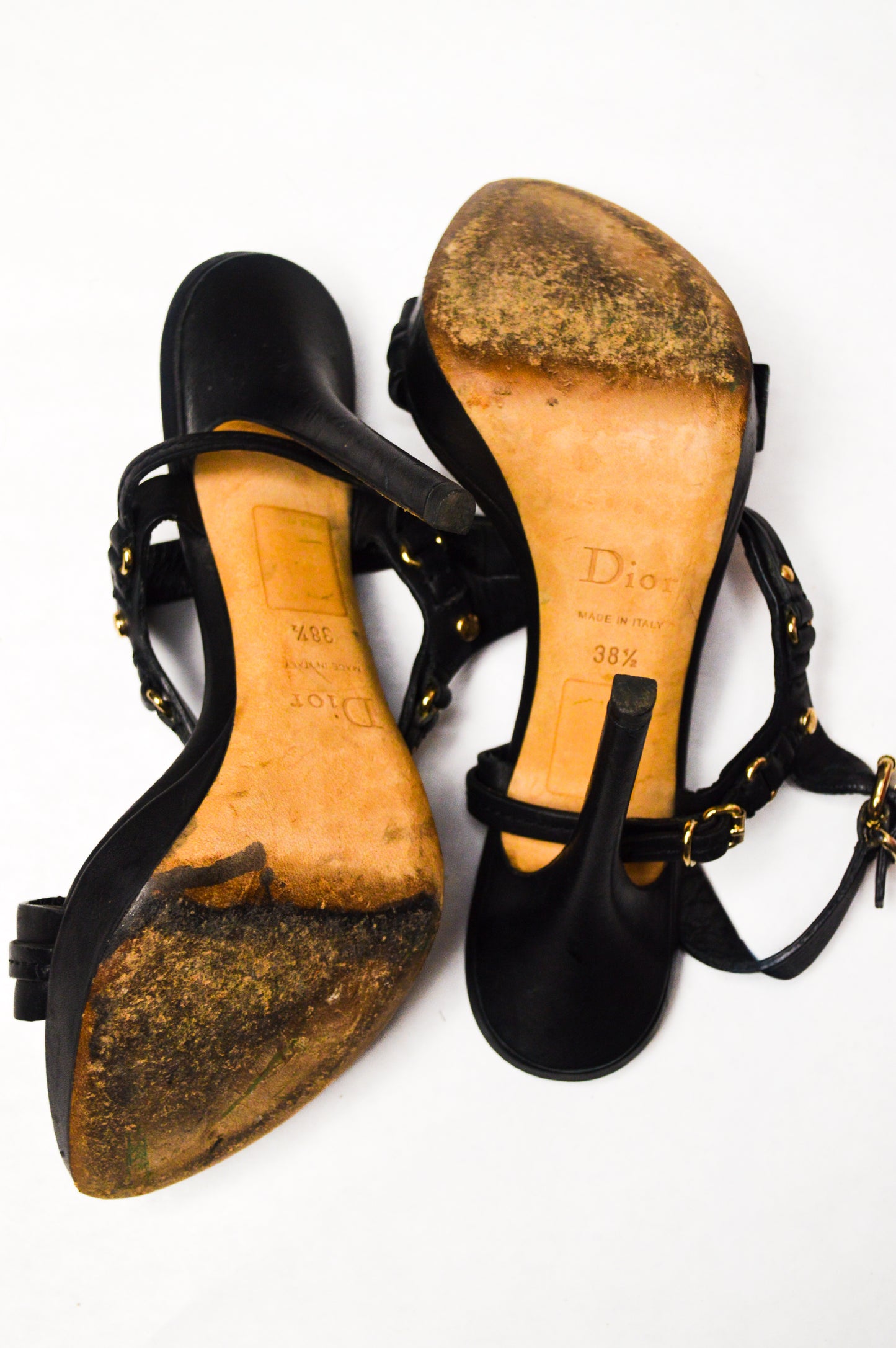 Black Christian Dior Equestre Leather Heels