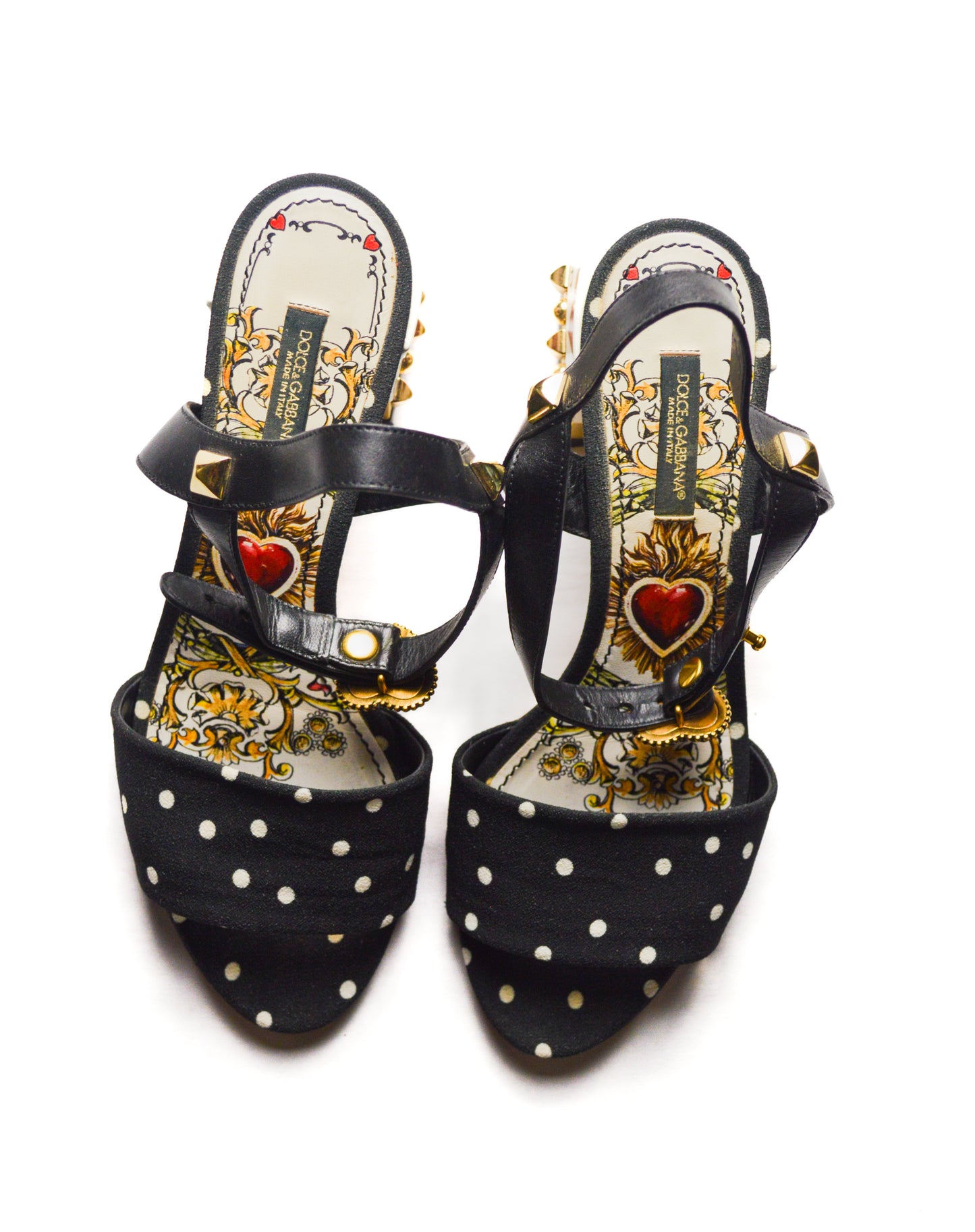 Dolce & Gabbana Heart of Hearts Polka Dot Sandals