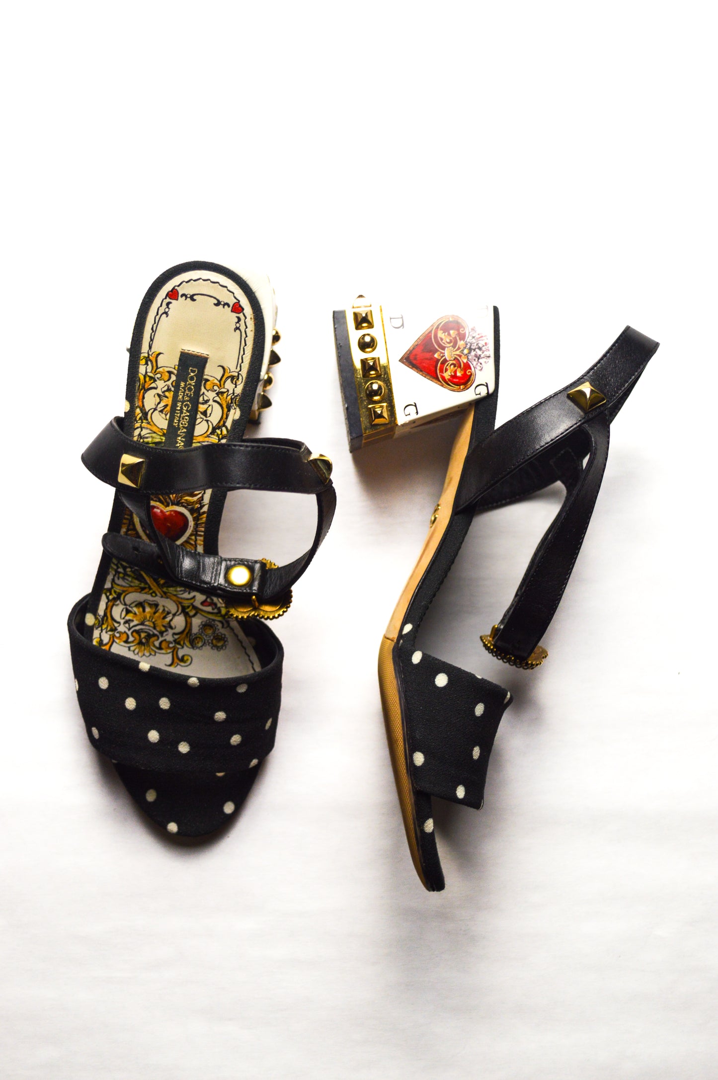 Dolce & Gabbana Heart of Hearts Polka Dot Sandals