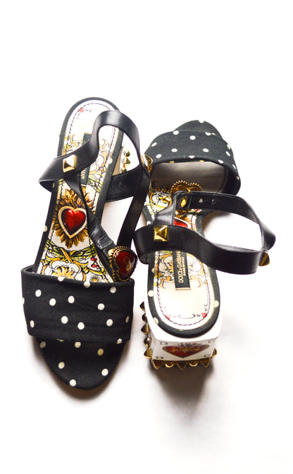 Dolce & Gabbana Heart of Hearts Polka Dot Sandals