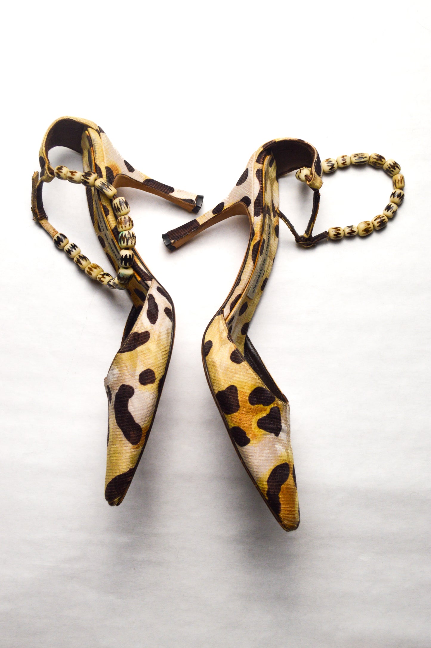 Manolo Blahnik Brown Spotted Animal Print Stiletto Heel