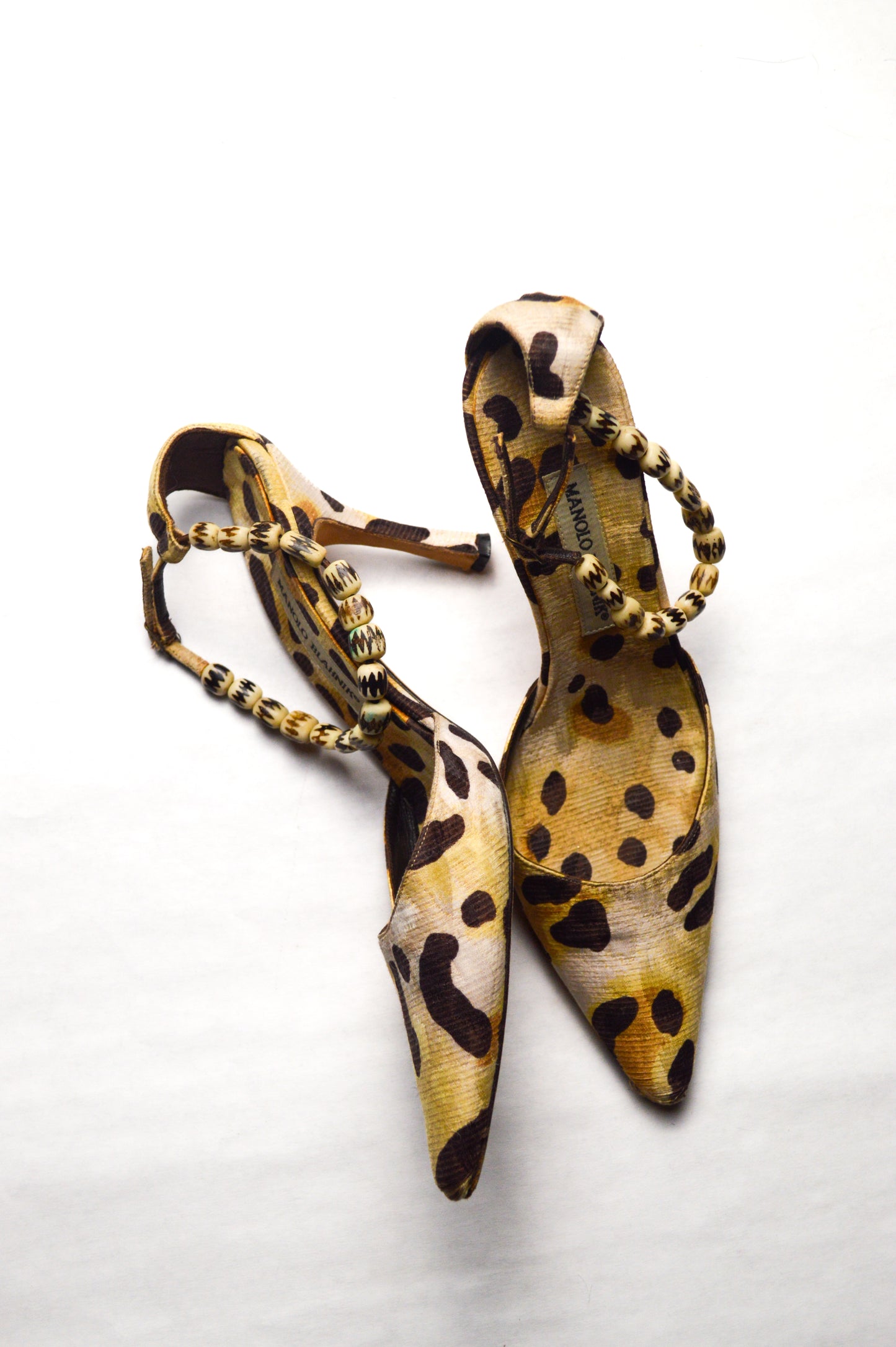 Manolo Blahnik Brown Spotted Animal Print Stiletto Heel