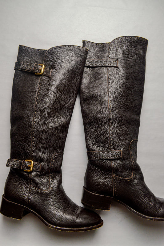Fendi Leather Brown Boots
