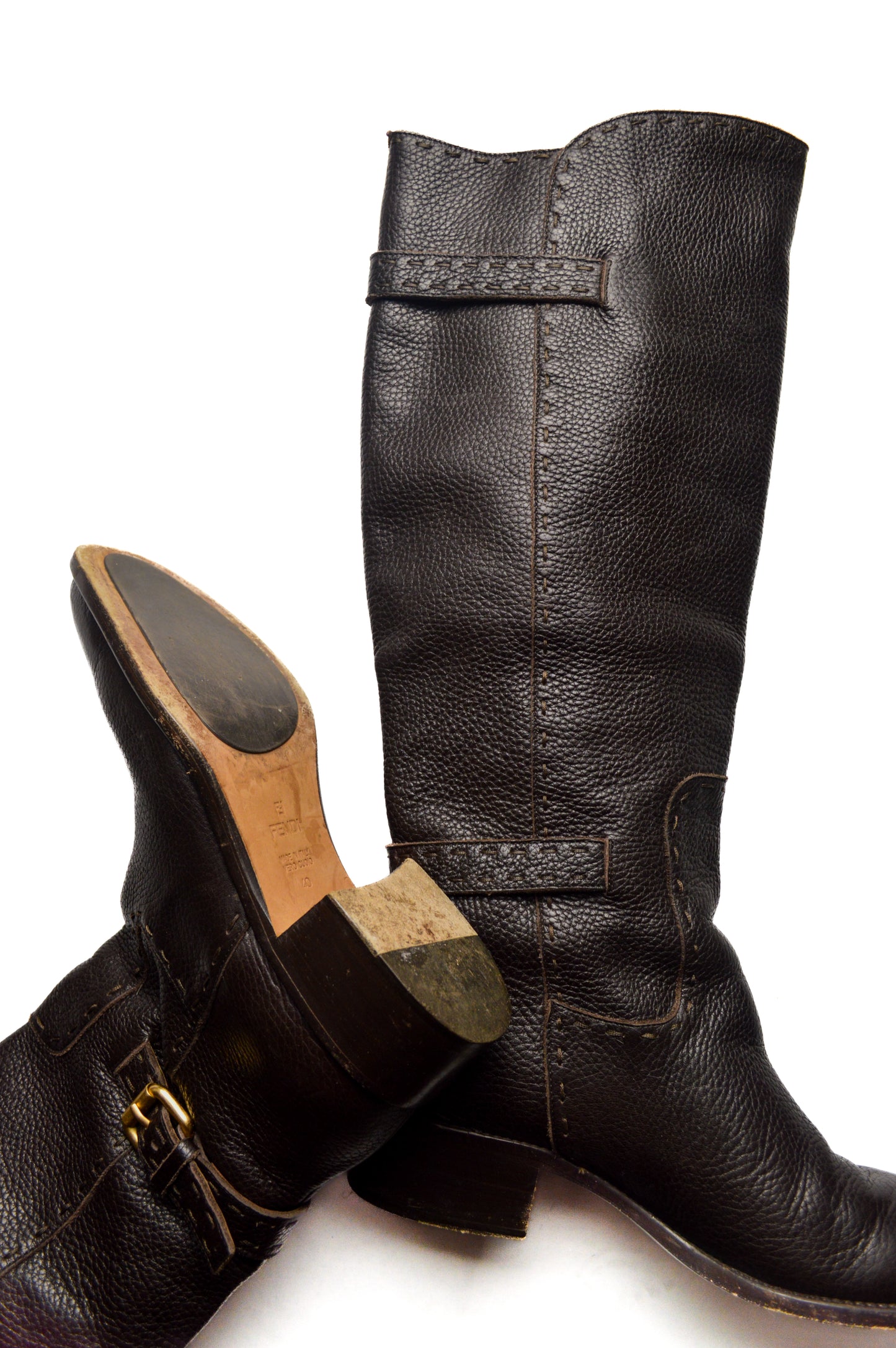 Fendi Leather Brown Boots