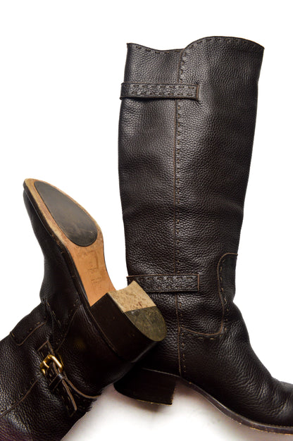 Fendi Leather Brown Boots