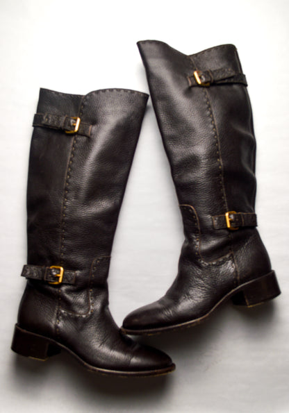 Fendi Leather Brown Boots