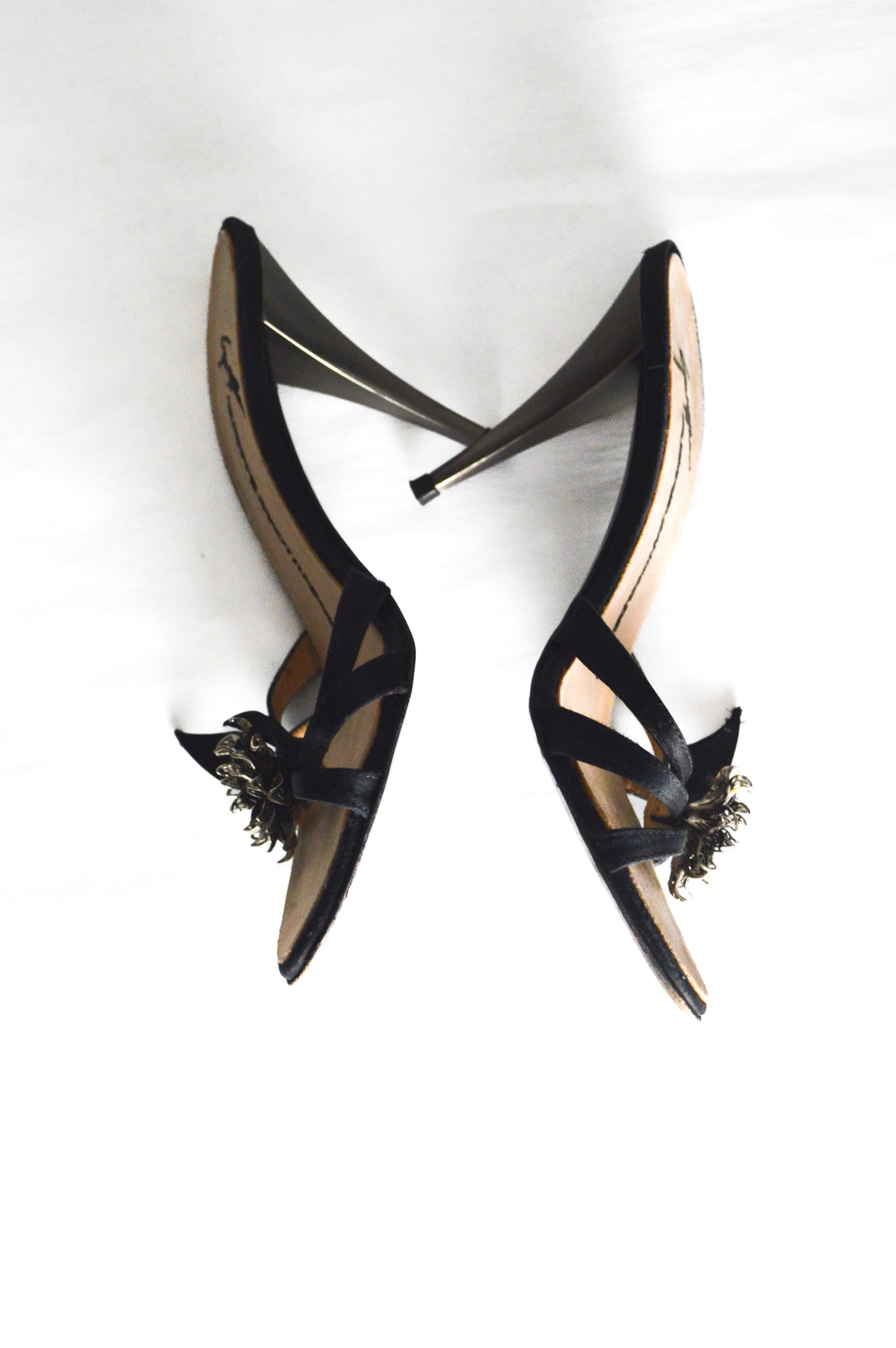 Metal Flower Embellished Giuseppe Zanotti Heels