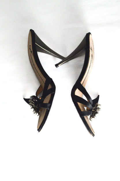 Metal Flower Embellished Giuseppe Zanotti Heels