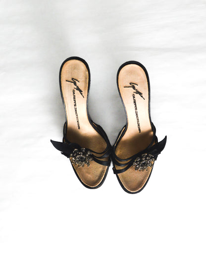 Metal Flower Embellished Giuseppe Zanotti Heels