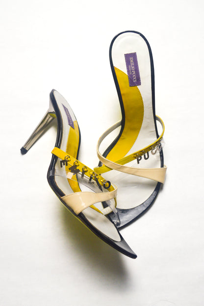 Patent Leather Emilio Pucci Spelling Mules