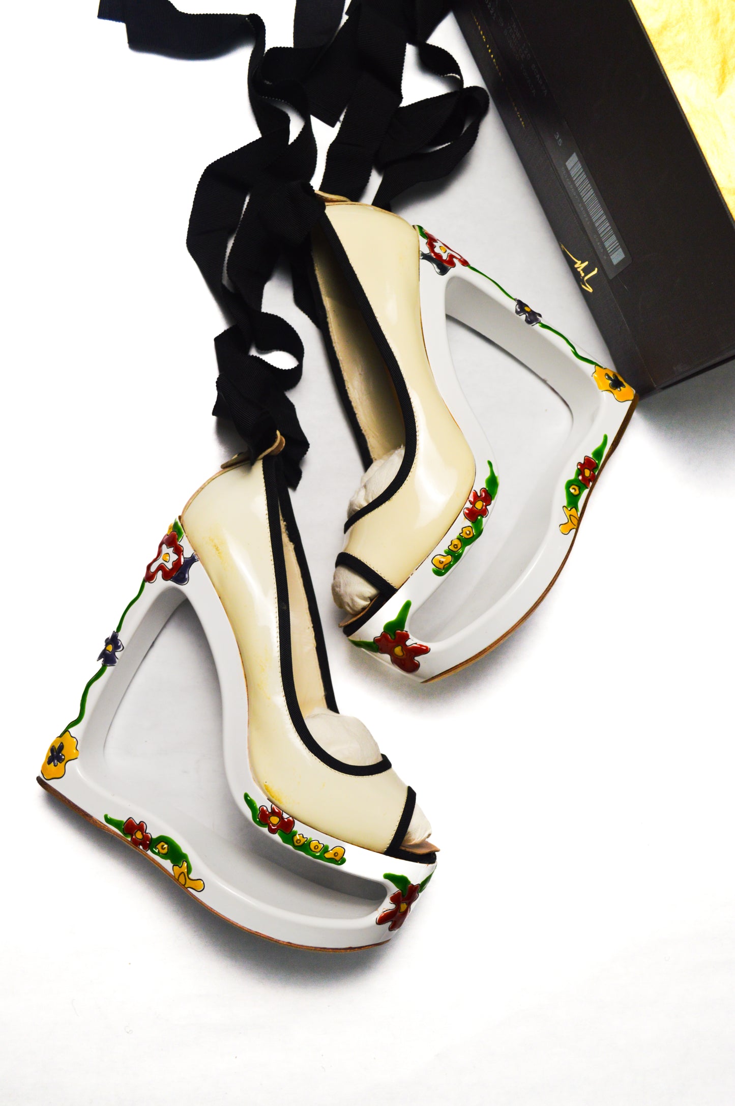 Rare Giuseppe Zanotti Floral Heritage Motif Heels