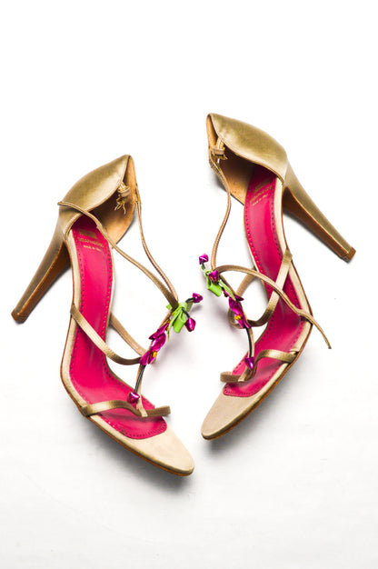 Bright Pink Moschino Cheap and Chic Floral Heels