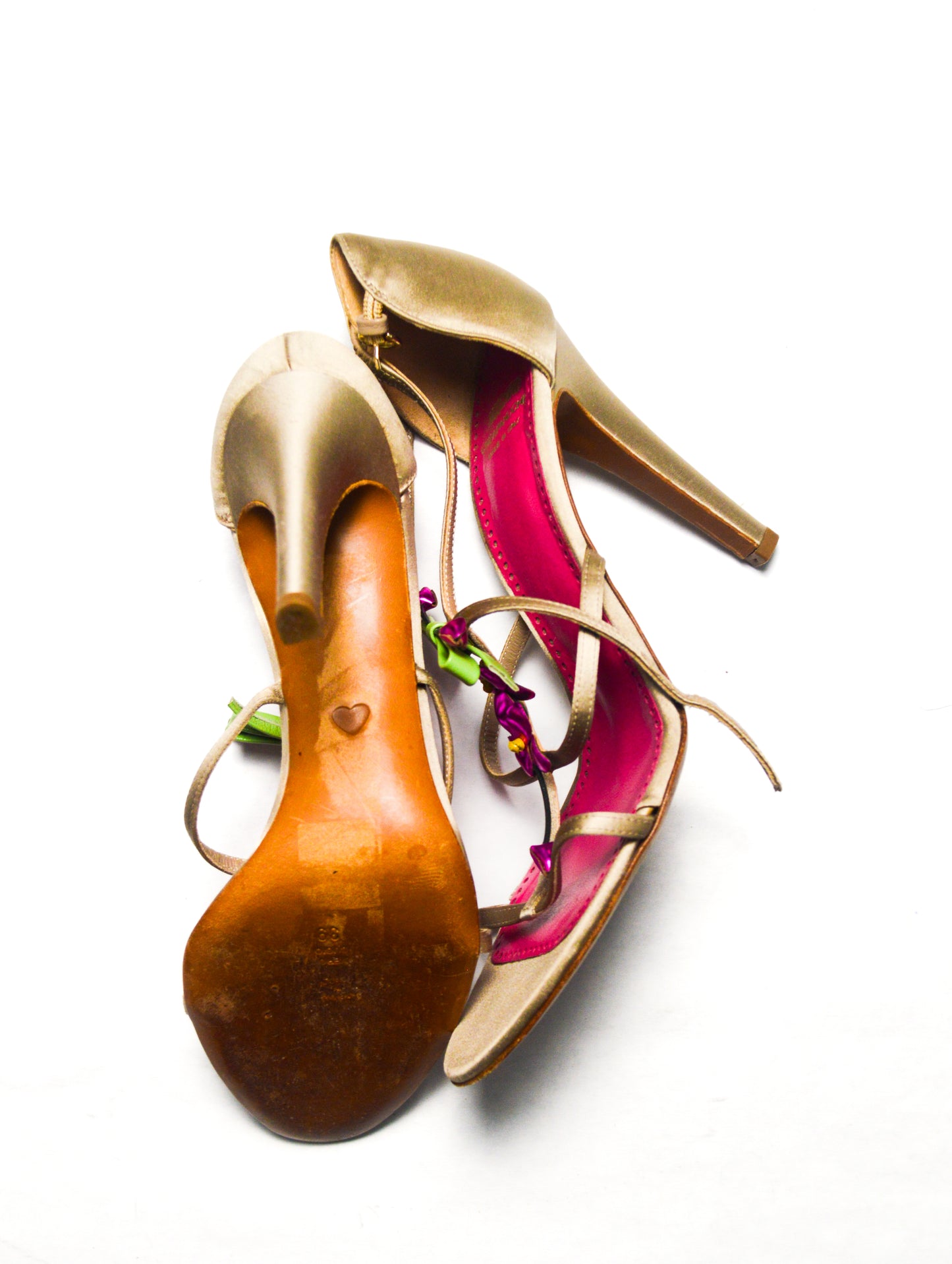 Bright Pink Moschino Cheap and Chic Floral Heels