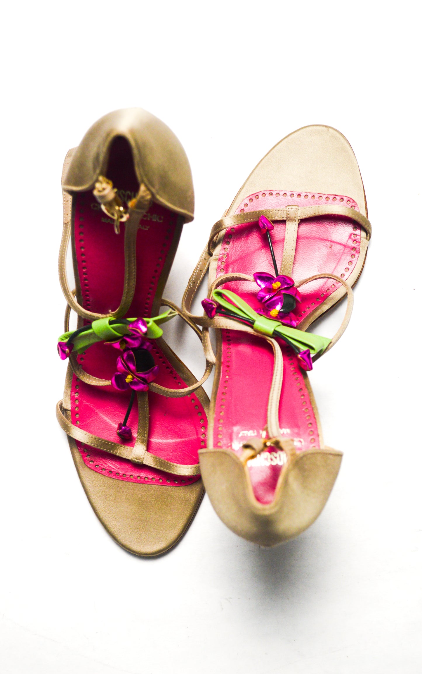 Bright Pink Moschino Cheap and Chic Floral Heels