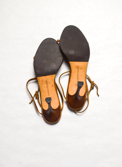 SATC Pete’s Favorite Chew Toy Manolo Blahnik Brown Button Heels