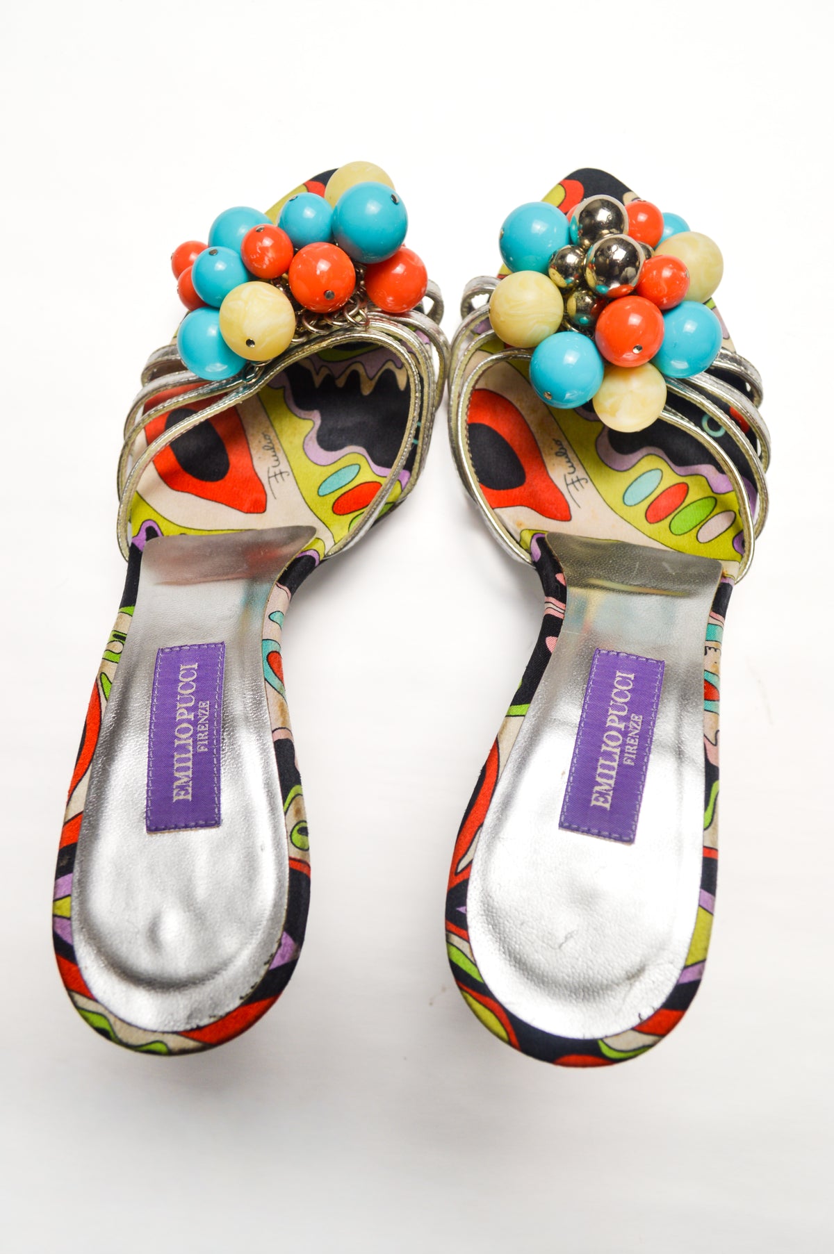 Emilio Pucci Multicolored Bead Embellished Pumps