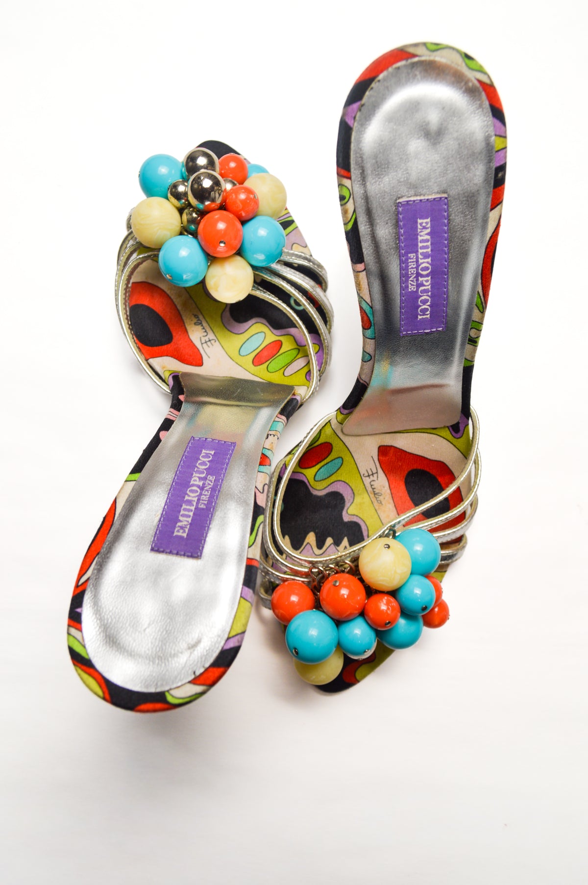 Emilio Pucci Multicolored Bead Embellished Pumps