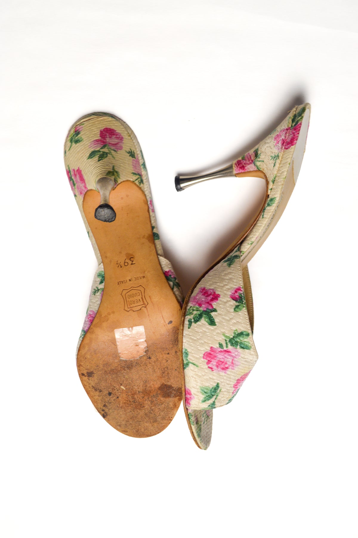 Vintage Manolo Blahnik Pink Floral Mules