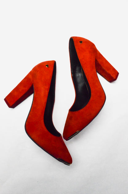 Red Moschino Love Pumps
